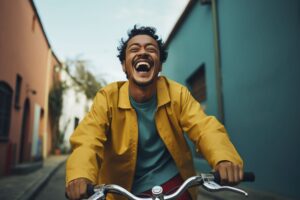 Imagem de <a href="https://br.freepik.com/fotos-gratis/homem-andando-de-bicicleta-ao-ar-livre-na-cidade_69839314.htm#query=action%20reaction&position=6&from_view=search&track=ais_ai_generated&uuid=5bee4887-fe9f-4dc8-8619-88354163fad7">Freepik</a>
