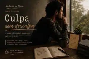 Pessoa refletindo sozinha em um ambiente silencioso, simbolizando responsabilidade, consciência e o processo de aprendizado proporcionado pela culpa.